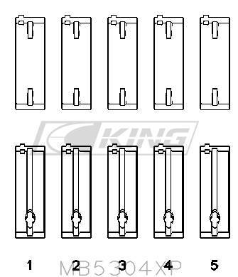 King Main Bearing Shell MAZDA B6, B6-T, ZM, B3, B5