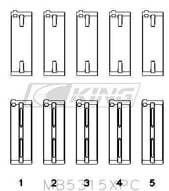 [MB5315XPC0.5] King Main Bearing Shell MITSUBISHI 4G63, 4G64 EVO I-IV