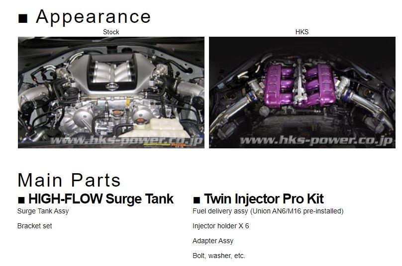 HKS Twin Injector PRO Kit for GTR35 High Flow Surge Tank
