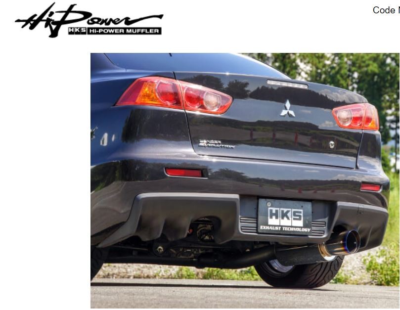 HKS Racing Muffler CZ4A Single Exit