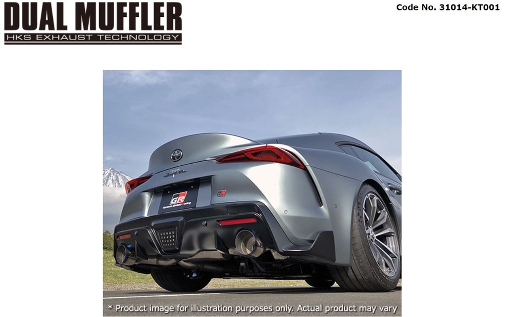 [31014-KT001] HKS Dual Muffler A90 Supra (NON OPF)