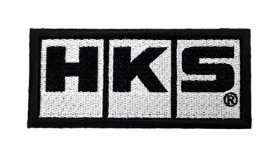 HKS HKS PATCH Block Logo White
