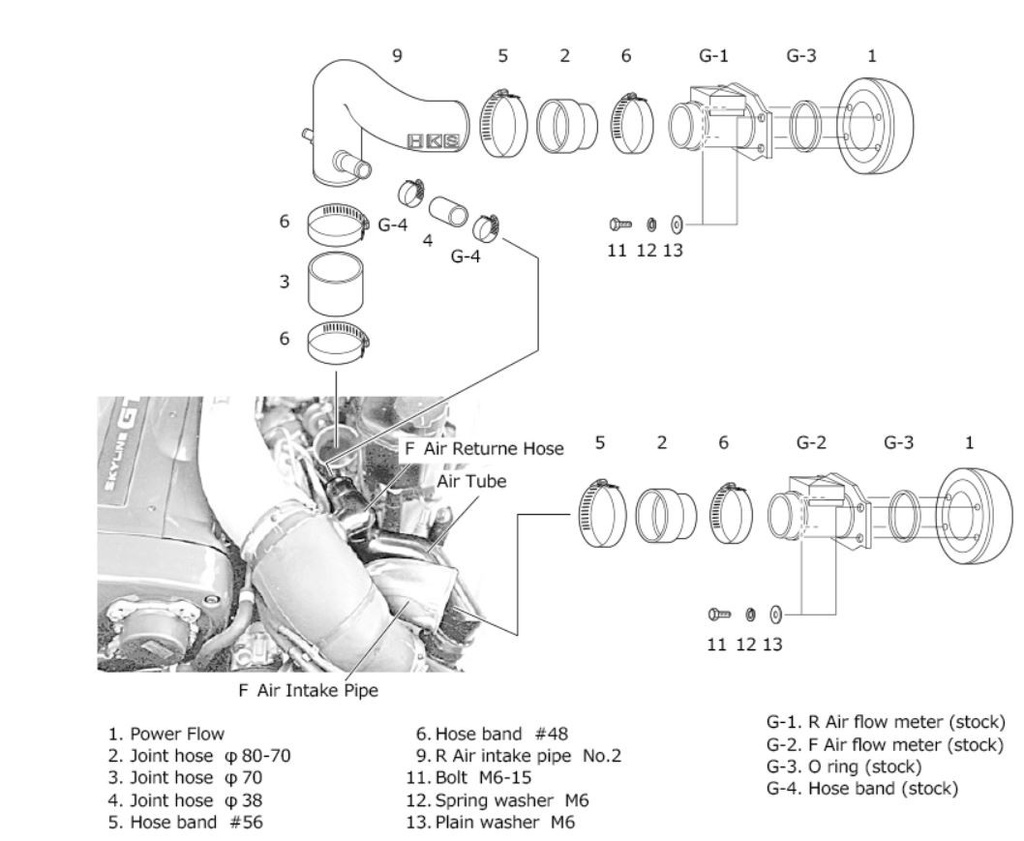 HKS Racing Suction Kit BNR33/34 GT-R RB26DETT (70020-AN007)