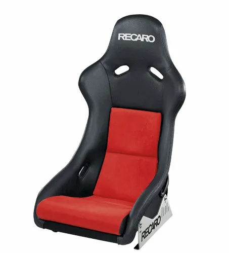 [070.77.0886] Recaro Pole Position with ABE Ambla Leder Zwart / Dinamica Suede Rood