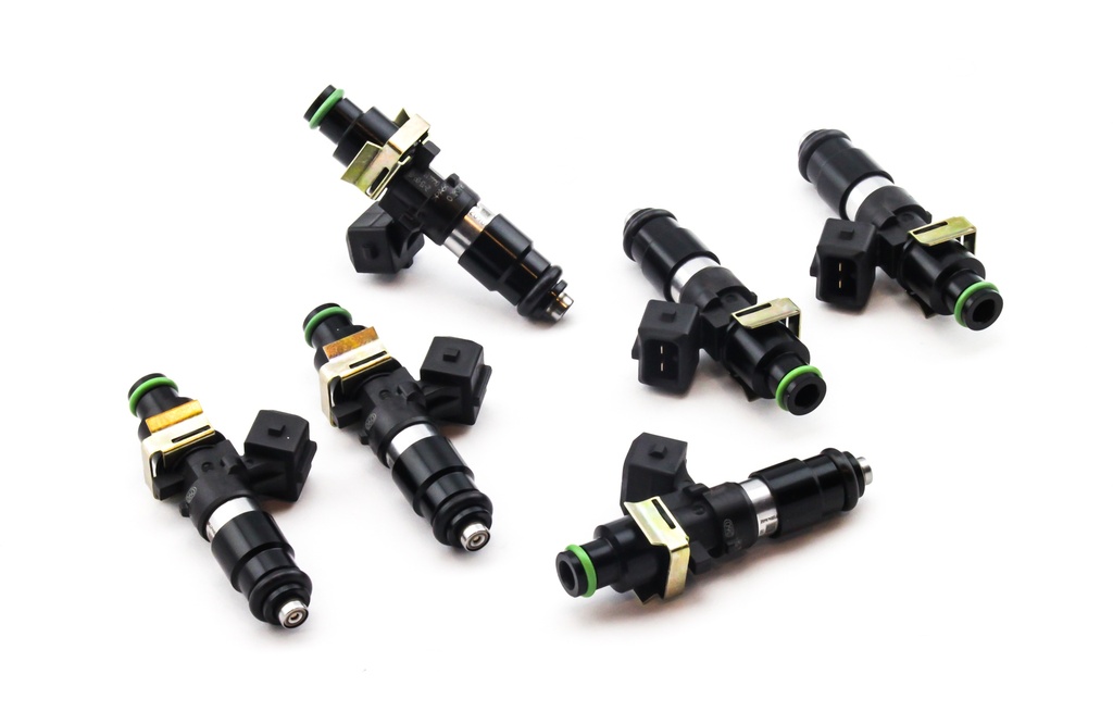 [16MX-11-1200-6] Deatschwerks Matched set of 6 Bosch EV14 1200cc high impedance injectors for Toyota Supra TT 93-98. For top feed conversion, 11mm O-ring.