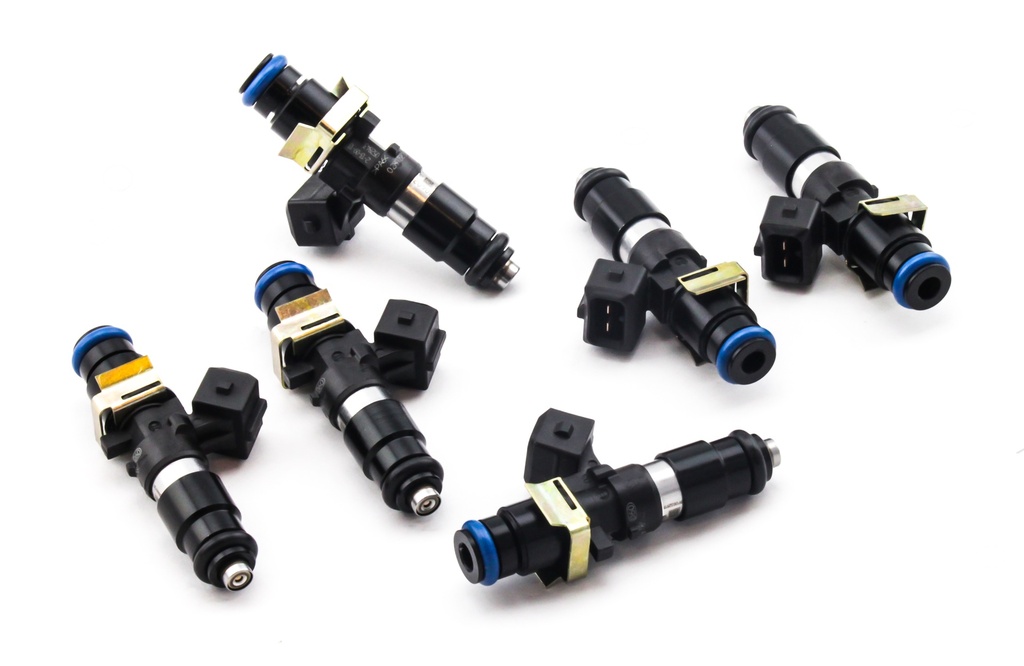 [16MX-14-1200-6] Deatschwerks Matched set of 6 Bosch EV14 1200cc high impedance injectors for Toyota Supra TT 93-98. For top feed conversion, 14mm O-ring.