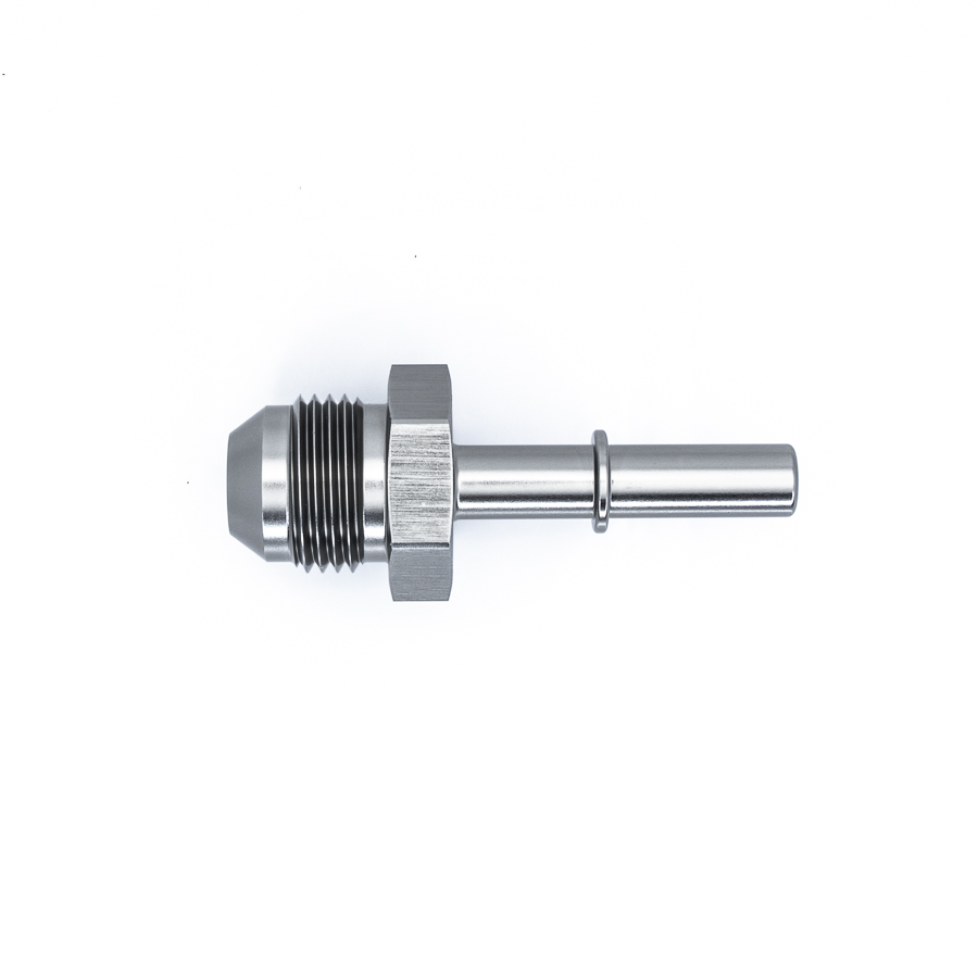 [6-02-0138] Deatschwerks 8AN Male Flare to 5/16 Inch Male EFI Quick Connect Adapter, Anodized DW Titanium