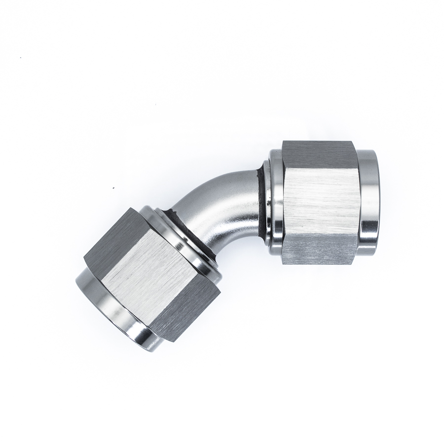 [6-02-0214] Deatschwerks 10AN Flare Female Swivel 45-Degree to 10AN Flare Female Swivel 45-Degree, Anodized DW Titanium
