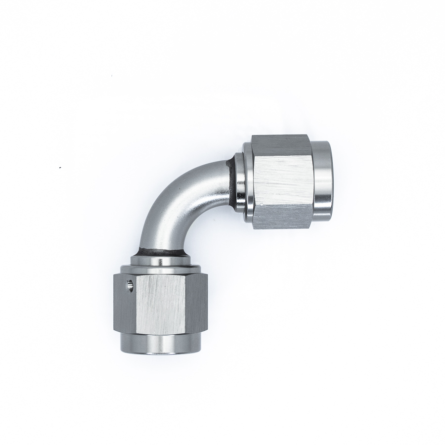 [6-02-0215] Deatschwerks 6AN Flare Female Swivel 90-Degree to 6AN Flare Female Swivel 90-Degree, Anodized DW Titanium