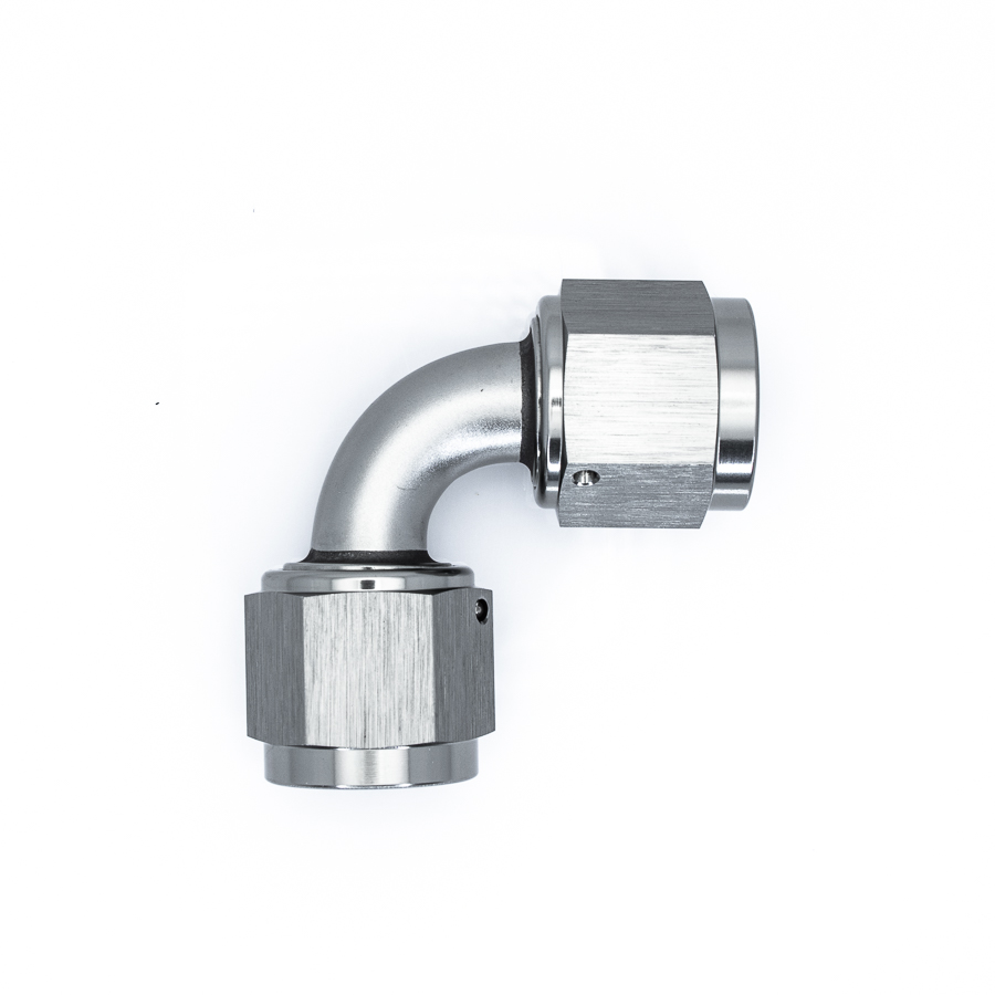 [6-02-0216] Deatschwerks 8AN Flare Female Swivel 90-Degree to 8AN Flare Female Swivel 90-Degree, Anodized DW Titanium