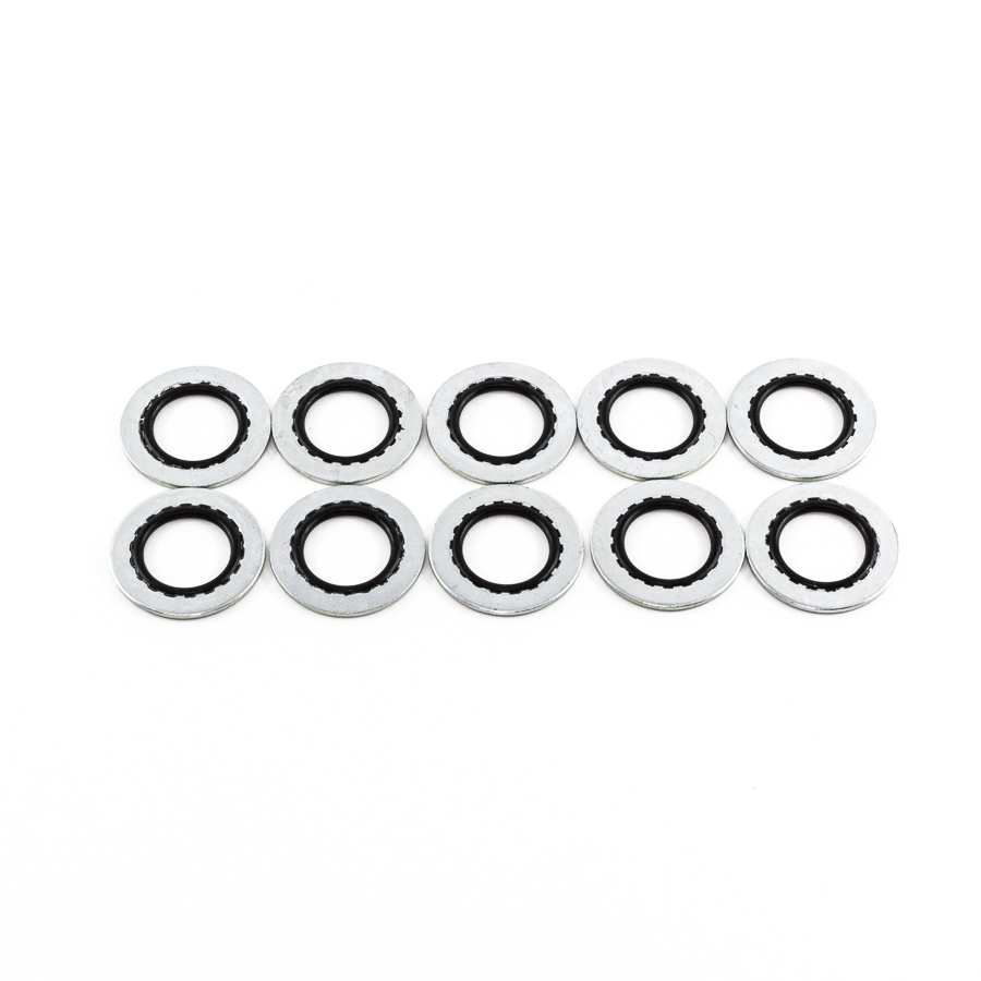 Deatschwerks 8AN Rubber and Metal Crush  Washer (Pack Of 10), Anodized DW Titanium