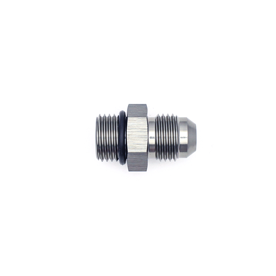 [6-02-0404] Deatschwerks 6AN ORB Male to 6AN Male Flare Adapter (Incl O-Ring), Anodized DW Titanium