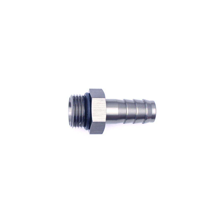 [6-02-0506] Deatschwerks 8AN ORB Male to 1/2 Inch Male Triple Barb Fitting (Incl O-Ring), Anodized DW Titanium