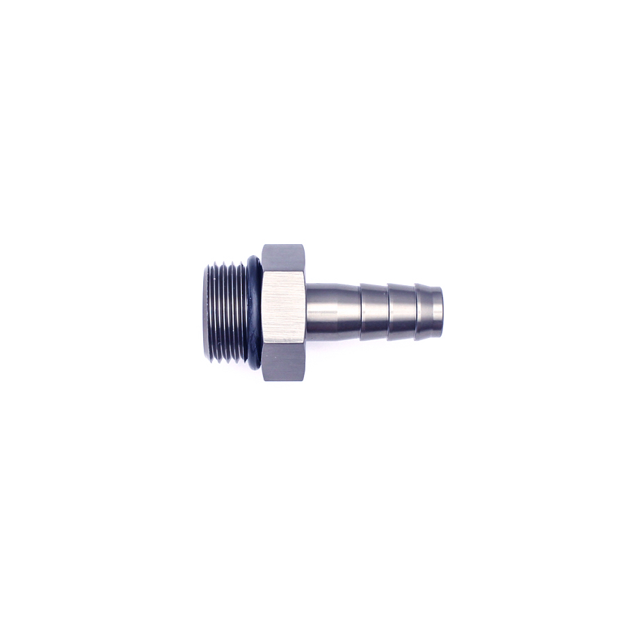 [6-02-0507] Deatschwerks 8AN ORB Male to 3/8 Inch Male Triple Barb Fitting (Incl O-Ring), Anodized DW Titanium