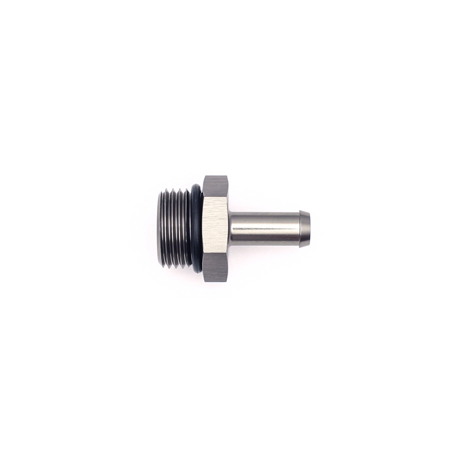 [6-02-0510] Deatschwerks 8AN ORB Male to 5/16 Inch Male Barb Fitting (Incl O-Ring), Anodized DW Titanium