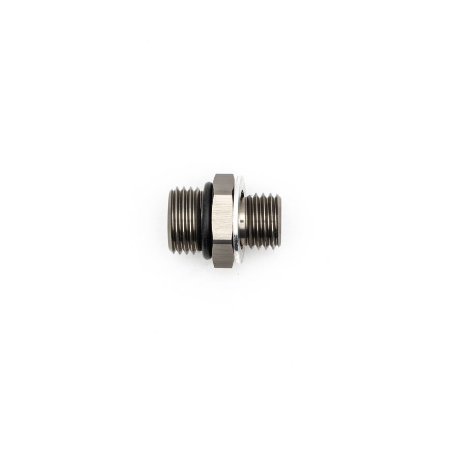 [6-02-0602] Deatschwerks 6AN ORB Male to M12 X 1.5 Metric Male (Incl O-Ring and Crush Washer), Anodized DW Titanium
