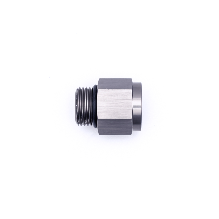 [6-02-0611] Deatschwerks 8AN ORB Male to M18 X 1.5 Metric Female (Incl O-Ring), Anodized DW Titanium