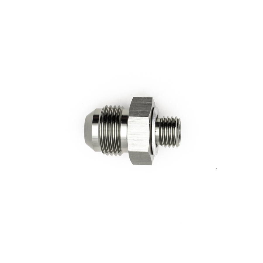 [6-02-0617] Deatschwerks 8AN Male Flare to M12 X 1.5 Male Metric Adapter (Incl Crush Washer), Anodized DW Titanium