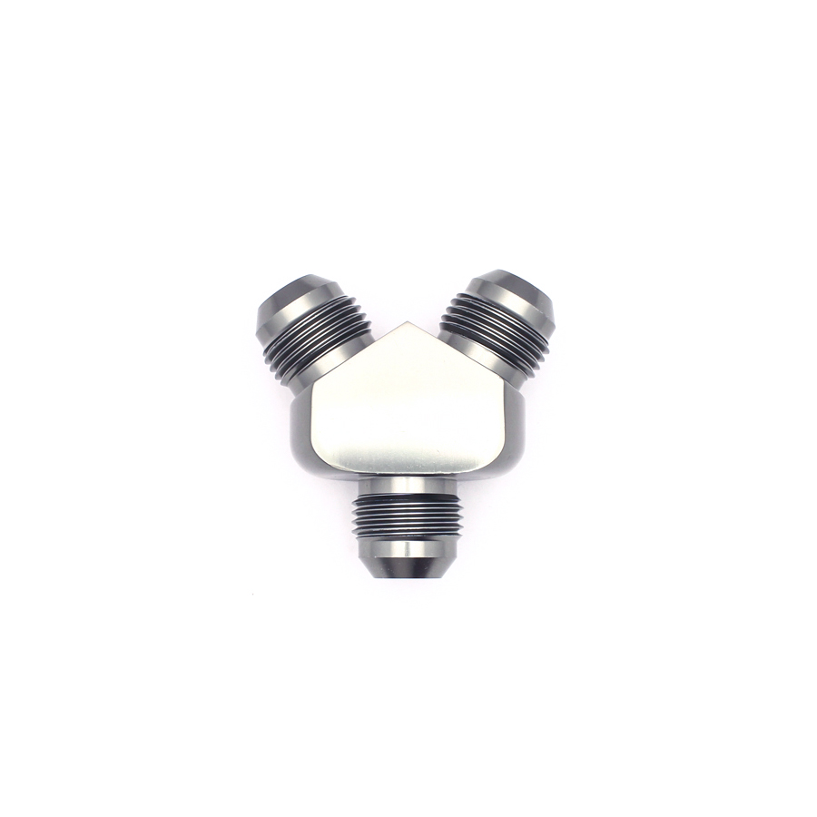 [6-02-0706] Deatschwerks 8AN Male Flare to 8AN Male Flare to 8AN Male Flare Y-Block Fitting, Anodized DW Titanium