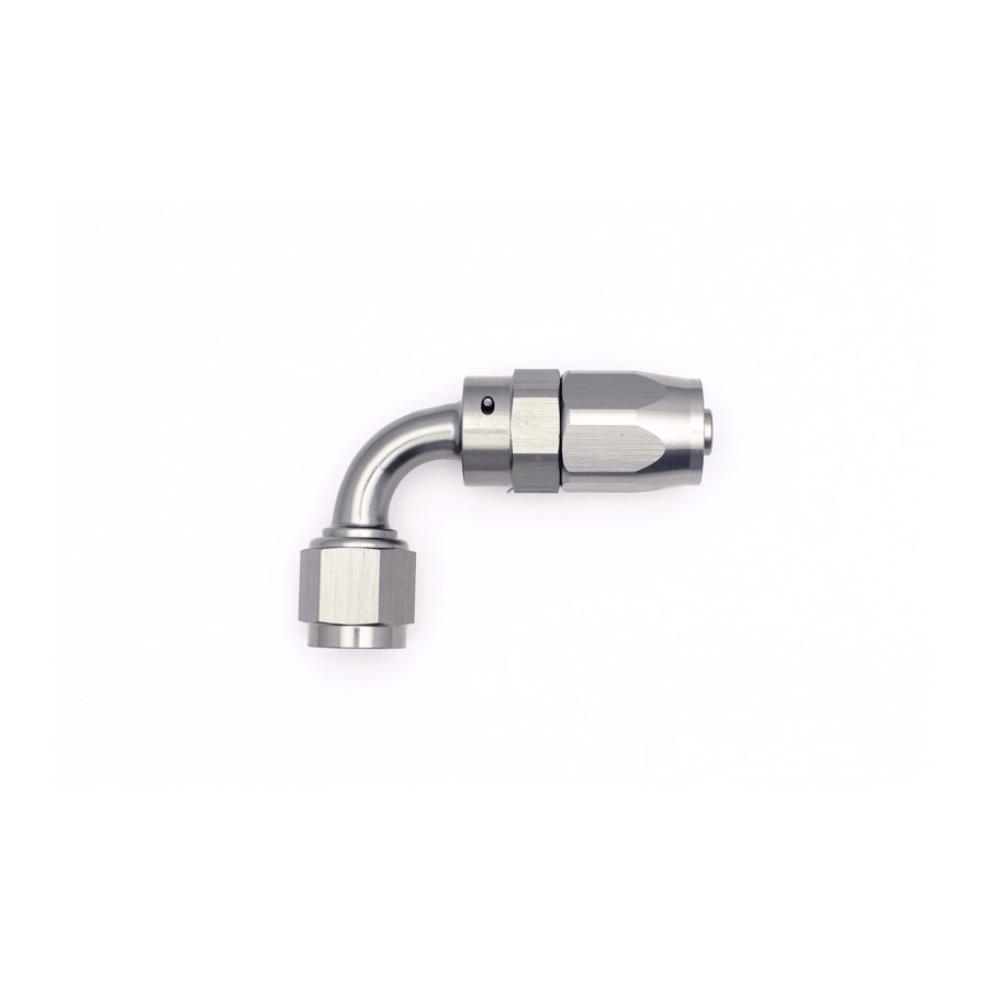 Deatschwerks 6AN Female Swivel 90-Degree Hose End CPE, Anodized DW Titanium