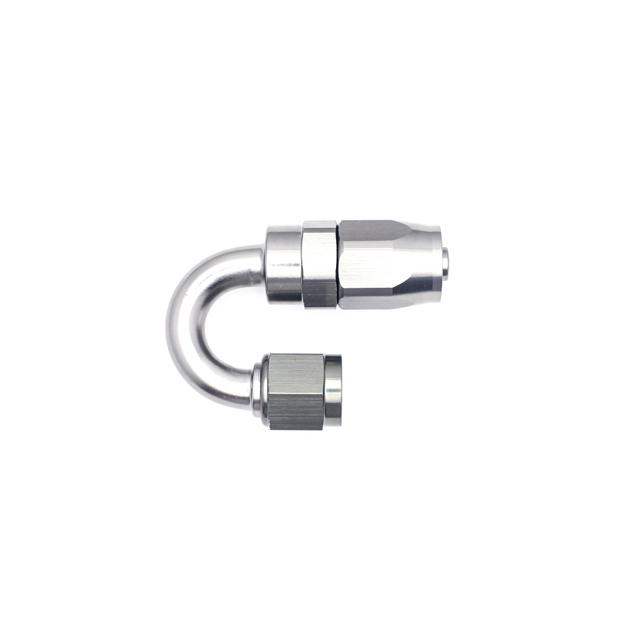 Deatschwerks 6AN Female Swivel 180-Degree Hose End CPE, Anodized DW Titanium