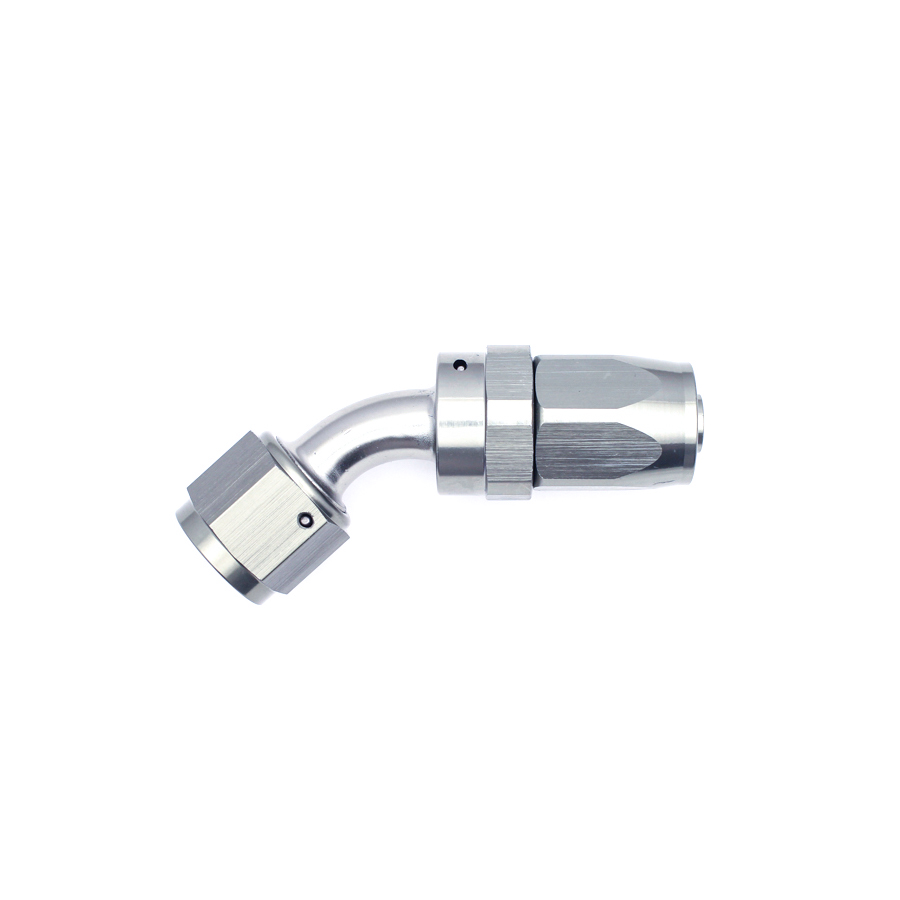Deatschwerks 8AN Female Swivel 45-Degree Hose End CPE, Anodized DW Titanium