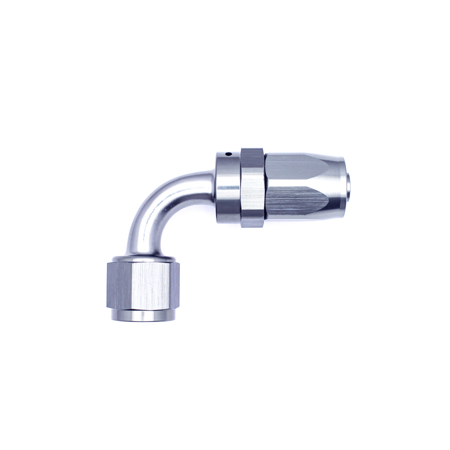 Deatschwerks 8AN Female Swivel 90-Degree Hose End CPE, Anodized DW Titanium