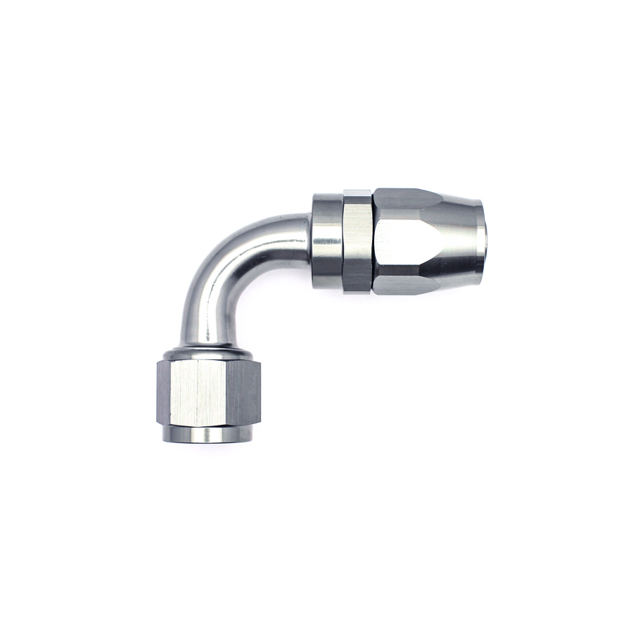 Deatschwerks 10AN Female Swivel 90-Degree Hose End CPE, Anodized DW Titanium