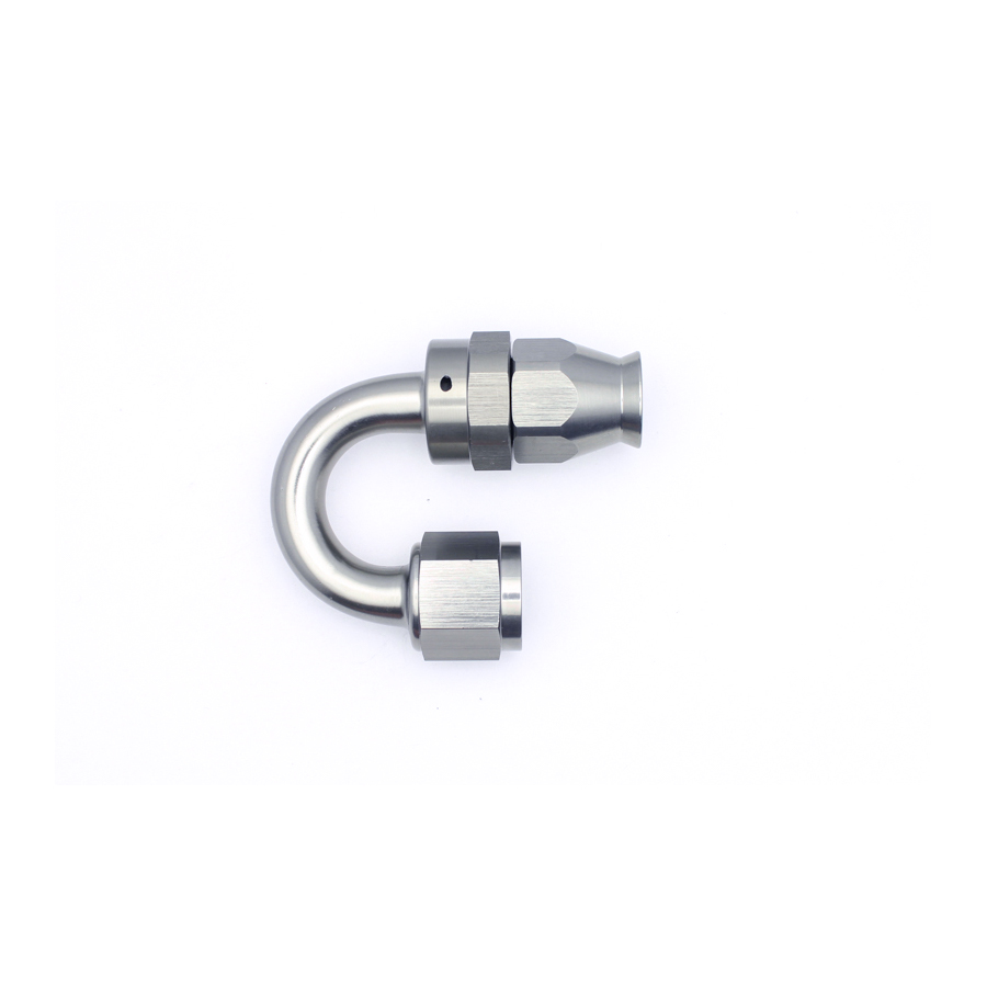 Deatschwerks 8AN Female Swivel 180-Degree Hose End PTFE (Incl 1 Olive Insert), Anodized DW Titanium