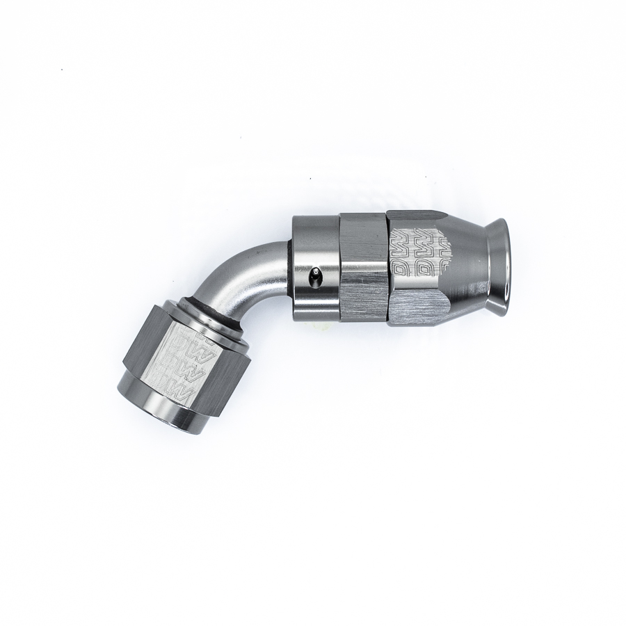 [6-02-0871] Deatschwerks 6 AN Female Flare Swivel (Incl Ferule/Olive) 60-Degree Hose End PTFE, Anodized DW Titanium