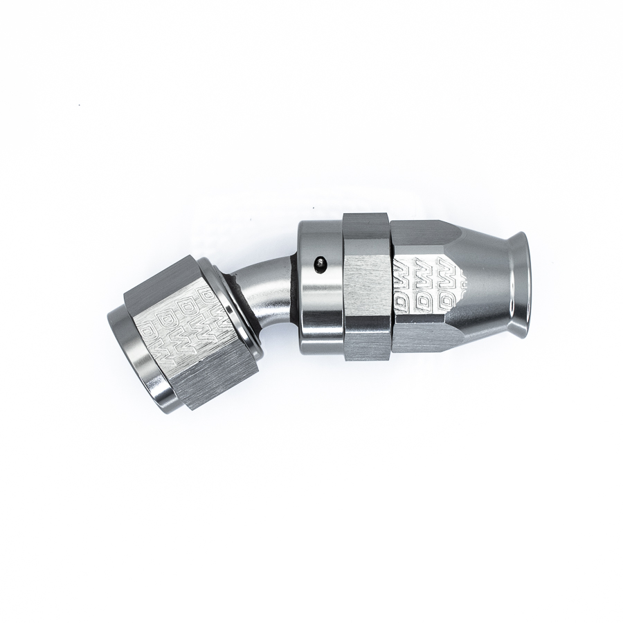 [6-02-0873] Deatschwerks 8 AN Female Flare Swivel (Incl Ferule/Olive) 30-Degree Hose End PTFE, Anodized DW Titanium