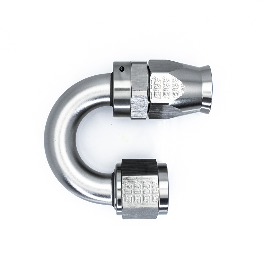 [6-02-0885] Deatschwerks 10AN Female Flare Swivel (Incl Ferule/Olive) 180-Degree Hose End PTFE, Anodized DW Titanium
