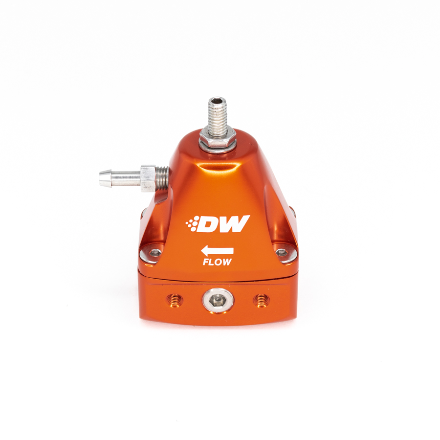 [6-1001-FRO] Deatschwerks DWR1000iL in-line adjustable fuel pressure regulator, universal fitment - orange