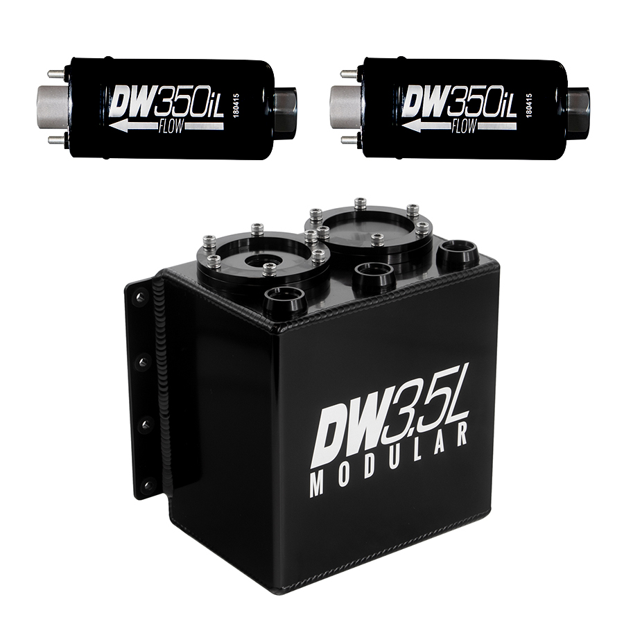 [6-352-35ST] Deatschwerks 3.5L modular surge tank, universal. Includes 2 350iL In-line Fuel Pump