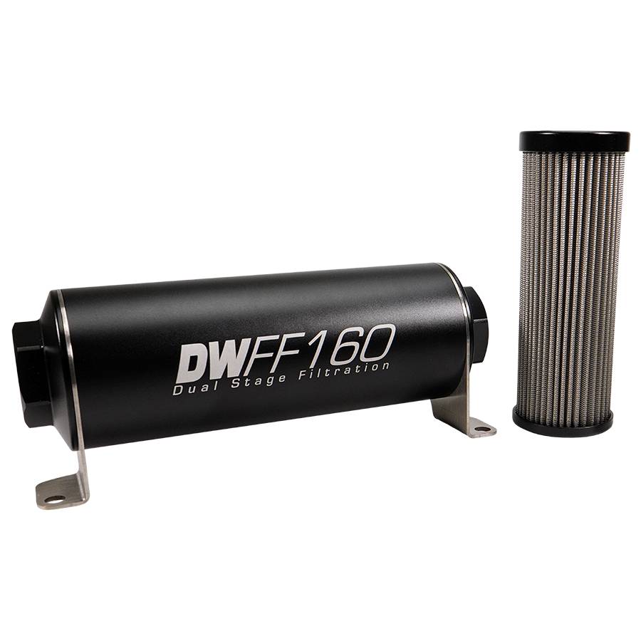 Deatschwerks 10AN Female, 10 micron, 160mm In-line fuel filter kit