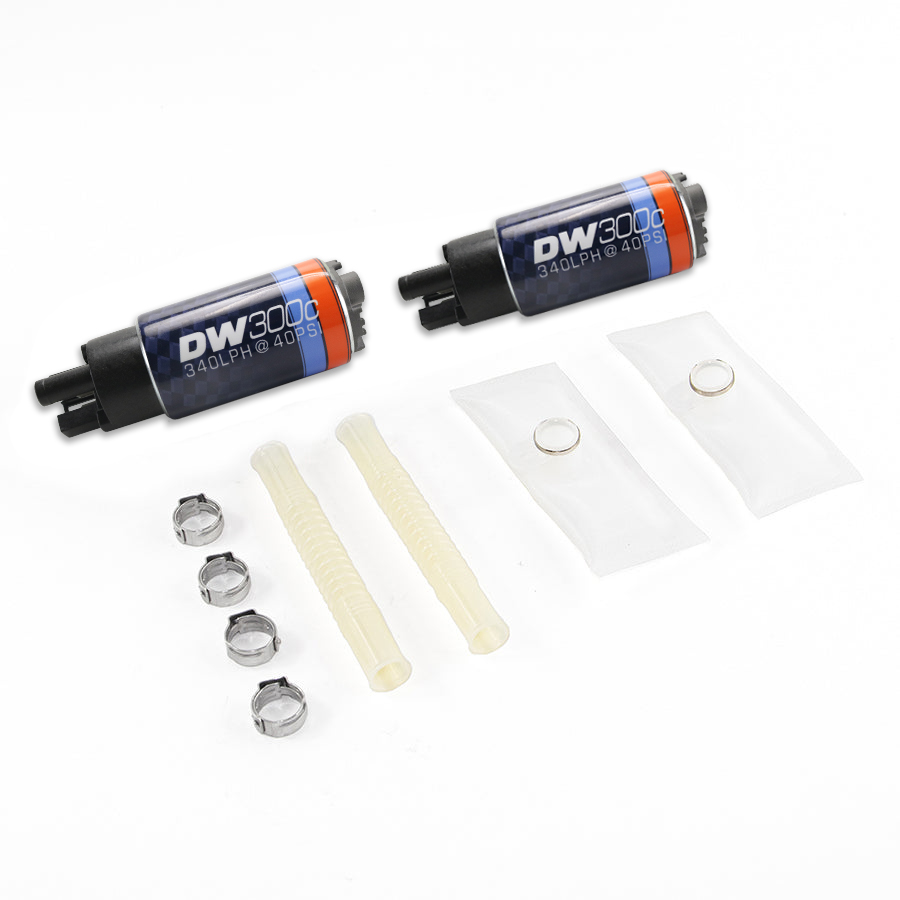 [9-307-1033] Deatschwerks DW300C series, 340lph compact fuel pump w/ install kit for 03-04 Ford Mustang Cobra (2 pumps included)