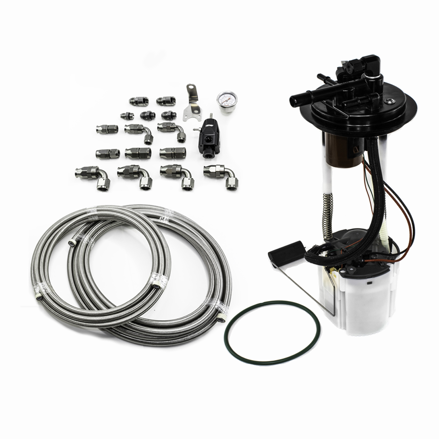 [9-401-603-7013] Deatschwerks DW400 Pump Module + Return Kit SS PTFE for Chevy Silverado 1500/2500/3500 & GMC Sierra 1500/2500/3500 2005-13 V8 4.8L/5.3L/6.0L Excl Flex Fuel