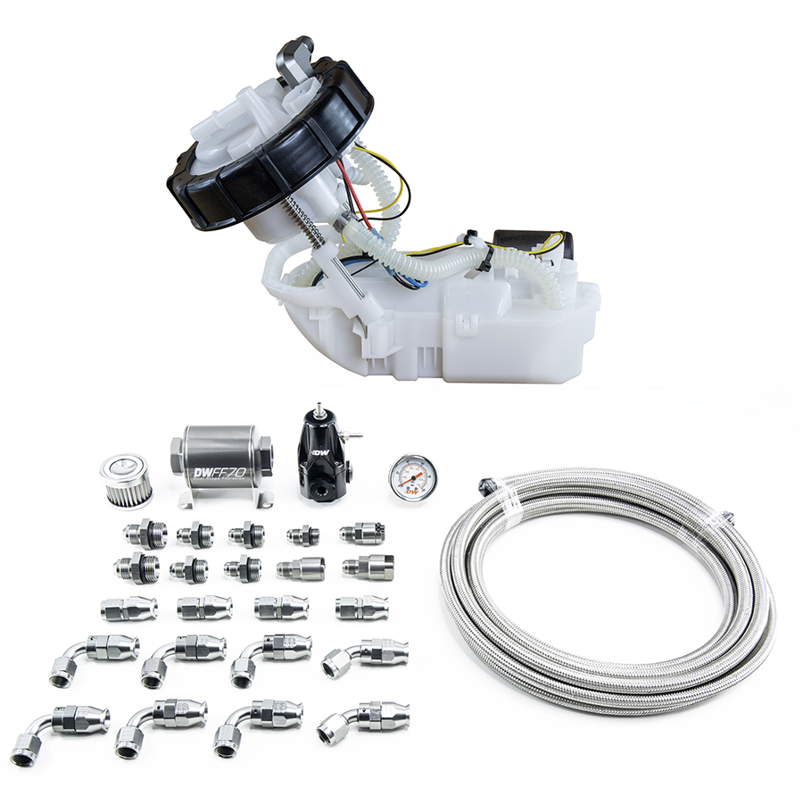 [9-401-608-7040] Deatschwerks DW400 Pump Module + Return Kit SS PTFE for 7th Gen 2001-05 Honda Civic and 2002-06 Acura RSX