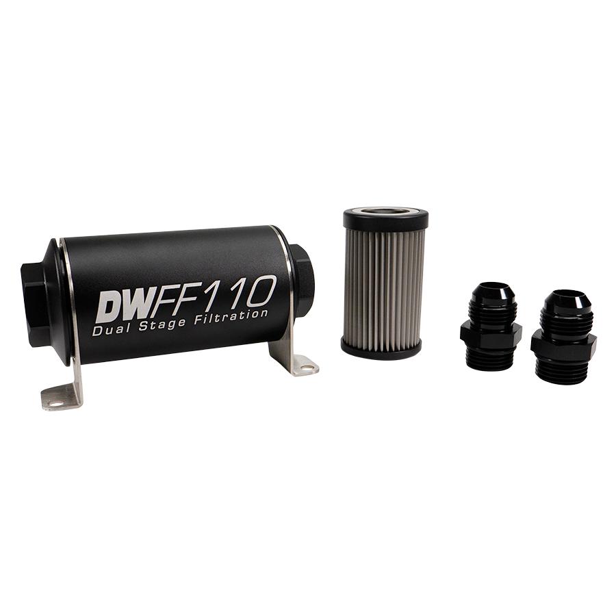 Deatschwerks 10AN, 10 micron, 110mm In-line fuel filter kit