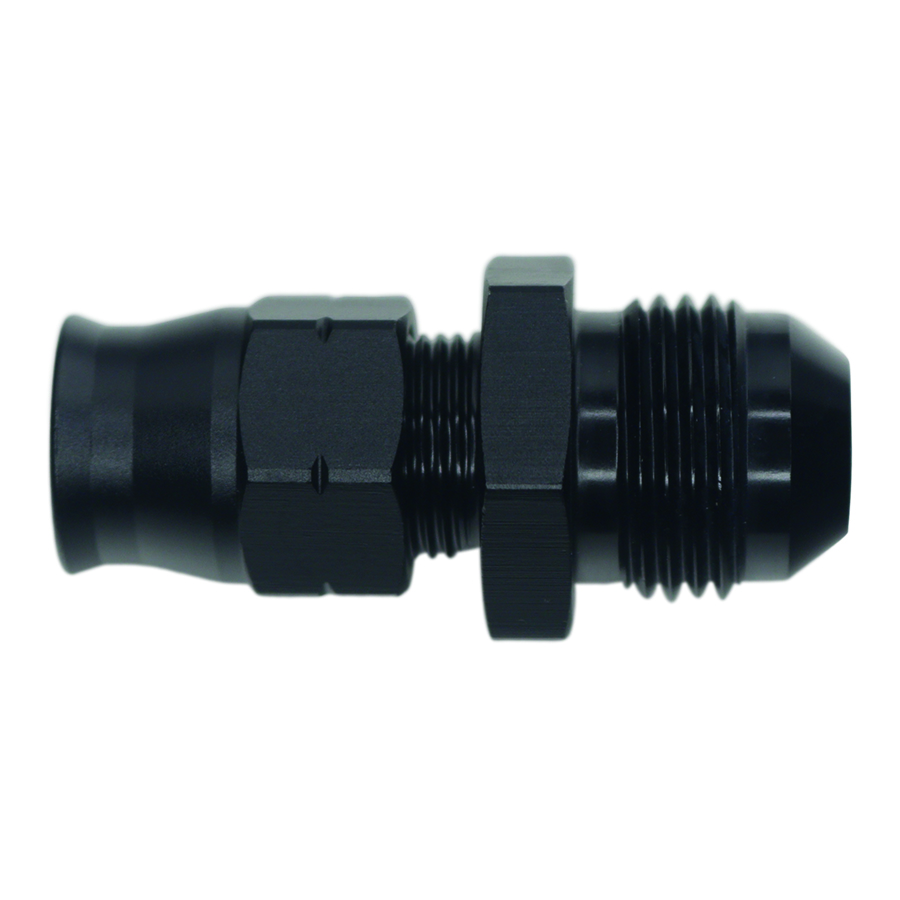 Deatschwerks 8AN Male Flare to 3/8 Inch Hardline Compression Adapter (Incl 1 Olive Insert), Anodized Matte Black