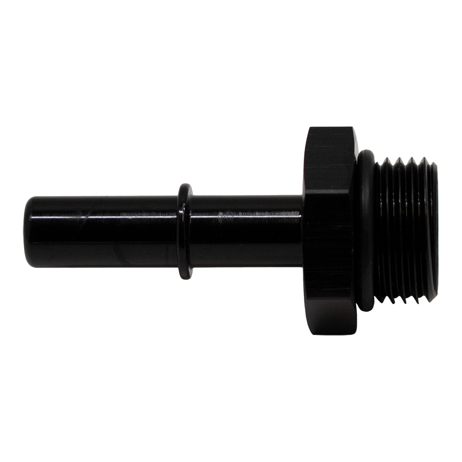 [6-02-0115-B] Deatschwerks 8AN ORB Male to 3/8 Inch Male EFI Quick Connect Adapter (Incl O-Ring), Anodized Matte Black