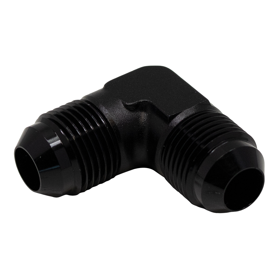 [6-02-0208-B] Deatschwerks 8AN Male Flare to 8AN Male Flare 90-Degree Fitting, Anodized Matte Black