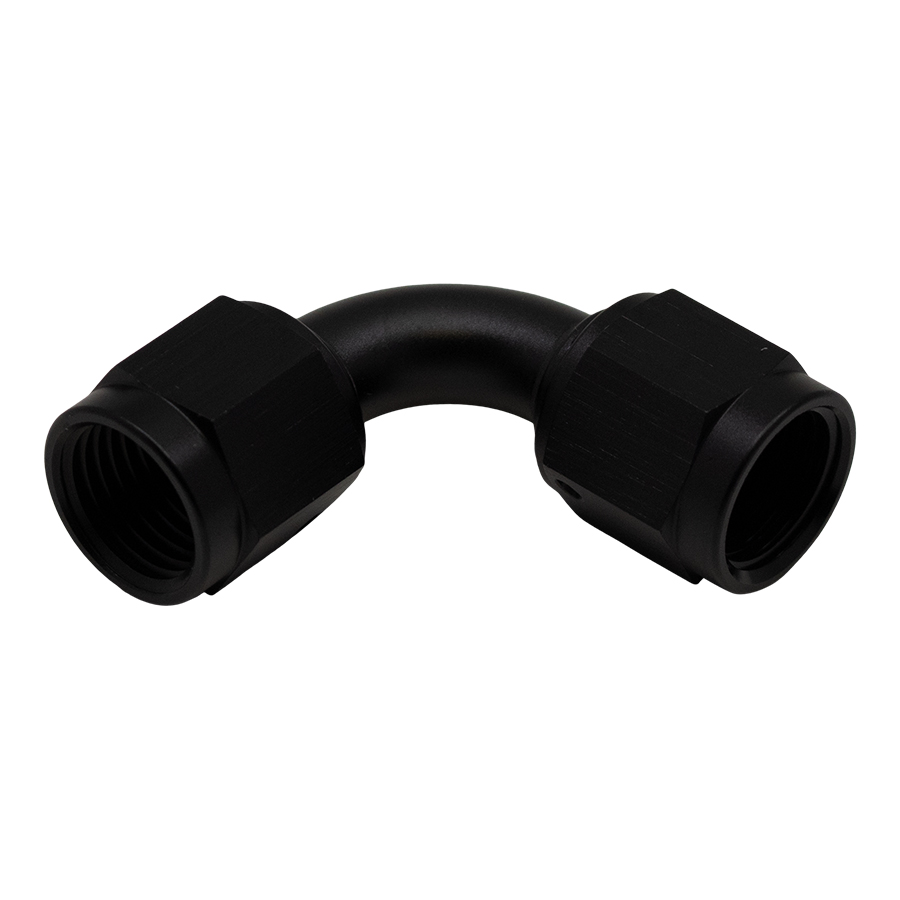 [6-02-0215-B] Deatschwerks 6AN Flare Female Swivel 90-Degree to 6AN Flare Female Swivel 90-Degree, Anodized Matte Black