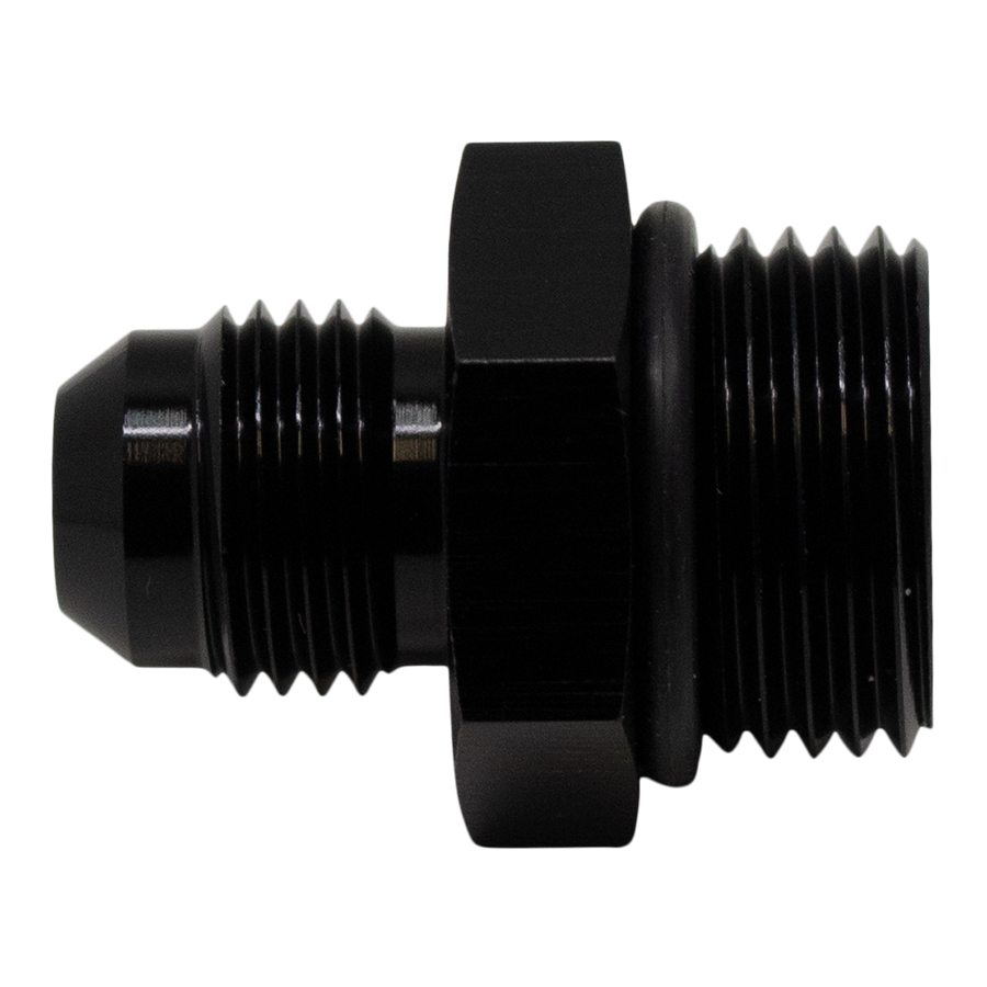 [6-02-0401-B] Deatschwerks 8AN ORB Male to 6AN Male Flare Adapter (Incl O-Ring), Anodized Matte Black
