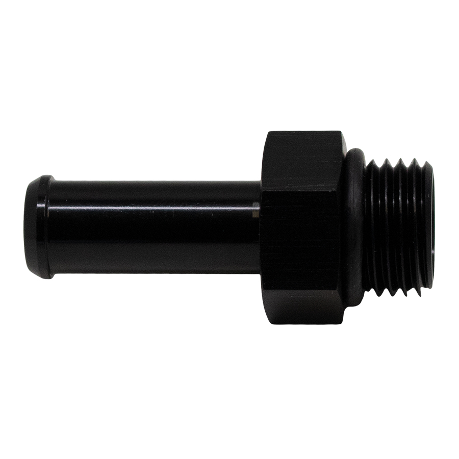 [6-02-0504-B] Deatschwerks 6AN ORB Male to 3/8 Inch Male Barb Fitting (Incl O-Ring), Anodized Matte Black