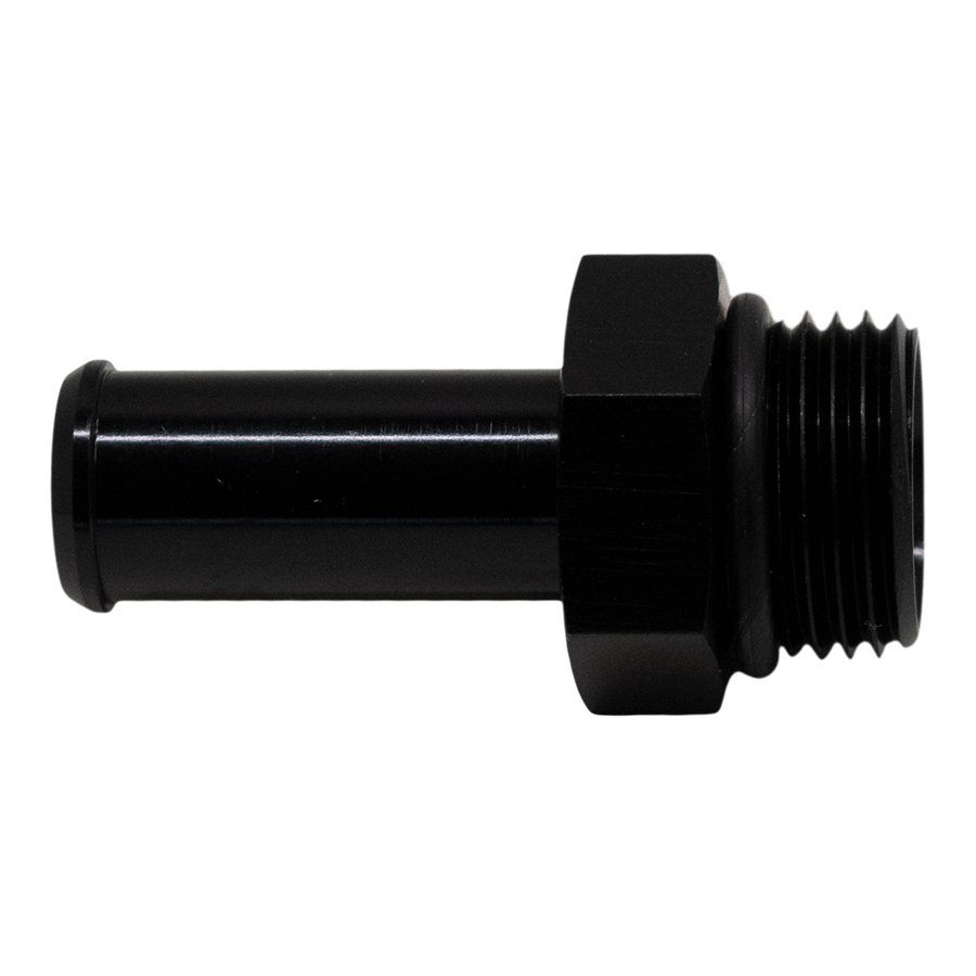 [6-02-0508-B] Deatschwerks 8AN ORB Male to 1/2 Inch Male Barb Fitting (Incl O-Ring), Anodized Matte Black