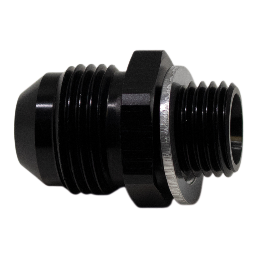 [6-02-0618-B] Deatschwerks 8AN Male Flare to M14 X 1.5 Male Metric Adapter (Incl Crush Washer), Anodized Matte Black