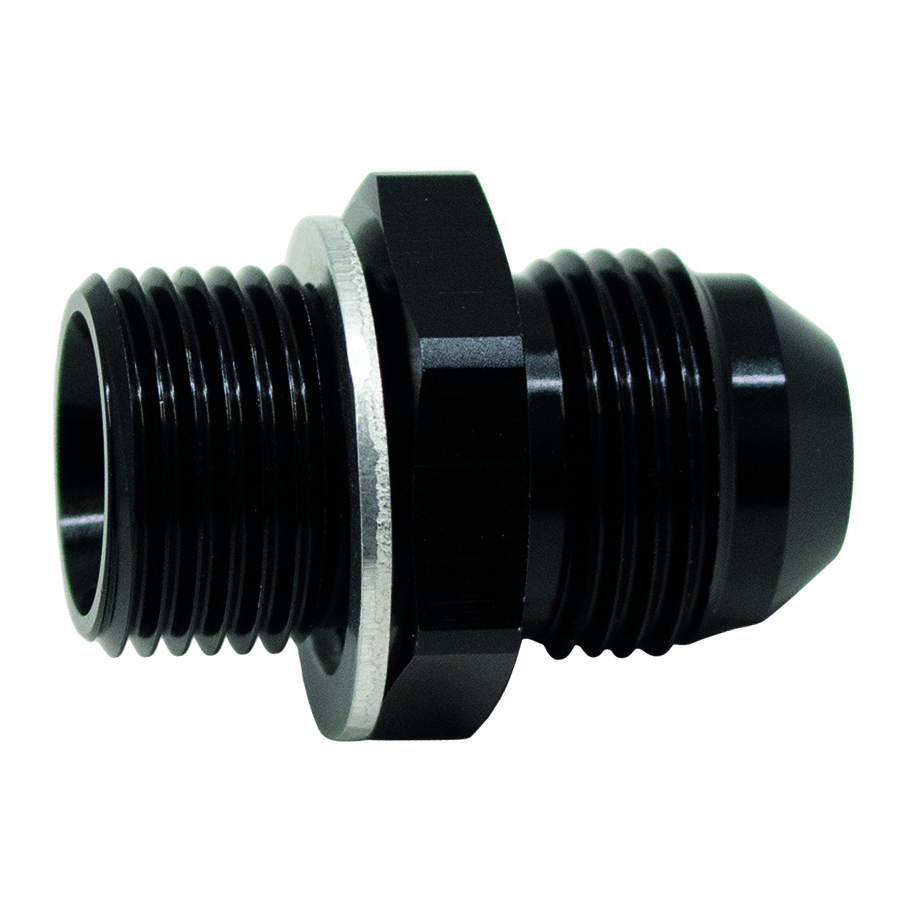 [6-02-0620-B] Deatschwerks 8AN Male Flare to M18 X 1.5 Male Metric Adapter (Incl Crush Washer), Anodized Matte Black