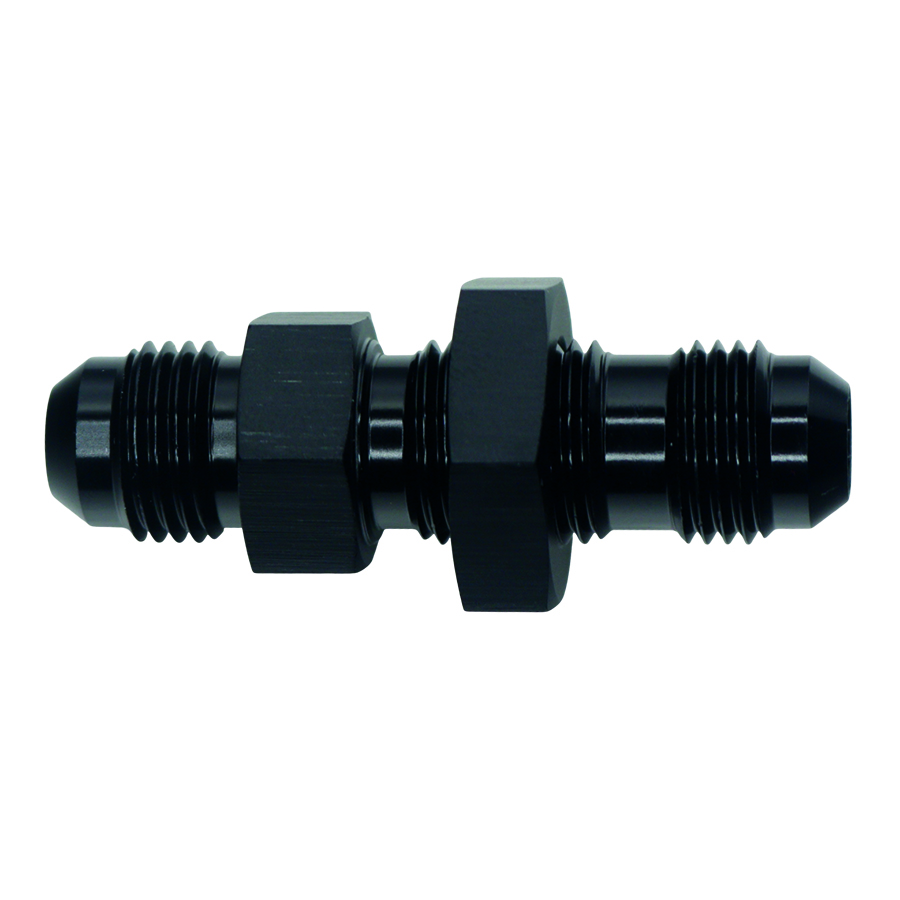 [6-02-0708-B] Deatschwerks 6AN Male Flare to 6AN Male Flare Bulkhead Adapter (Incl Nut), Anodized Matte Black