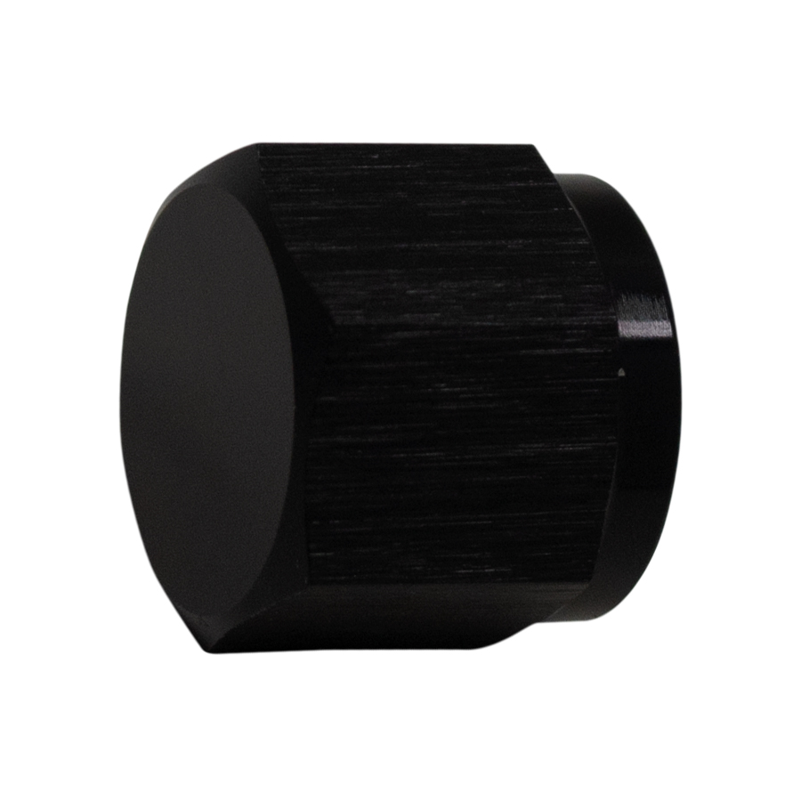 Deatschwerks 6AN Female Flare Cap, Anodized Matte Black
